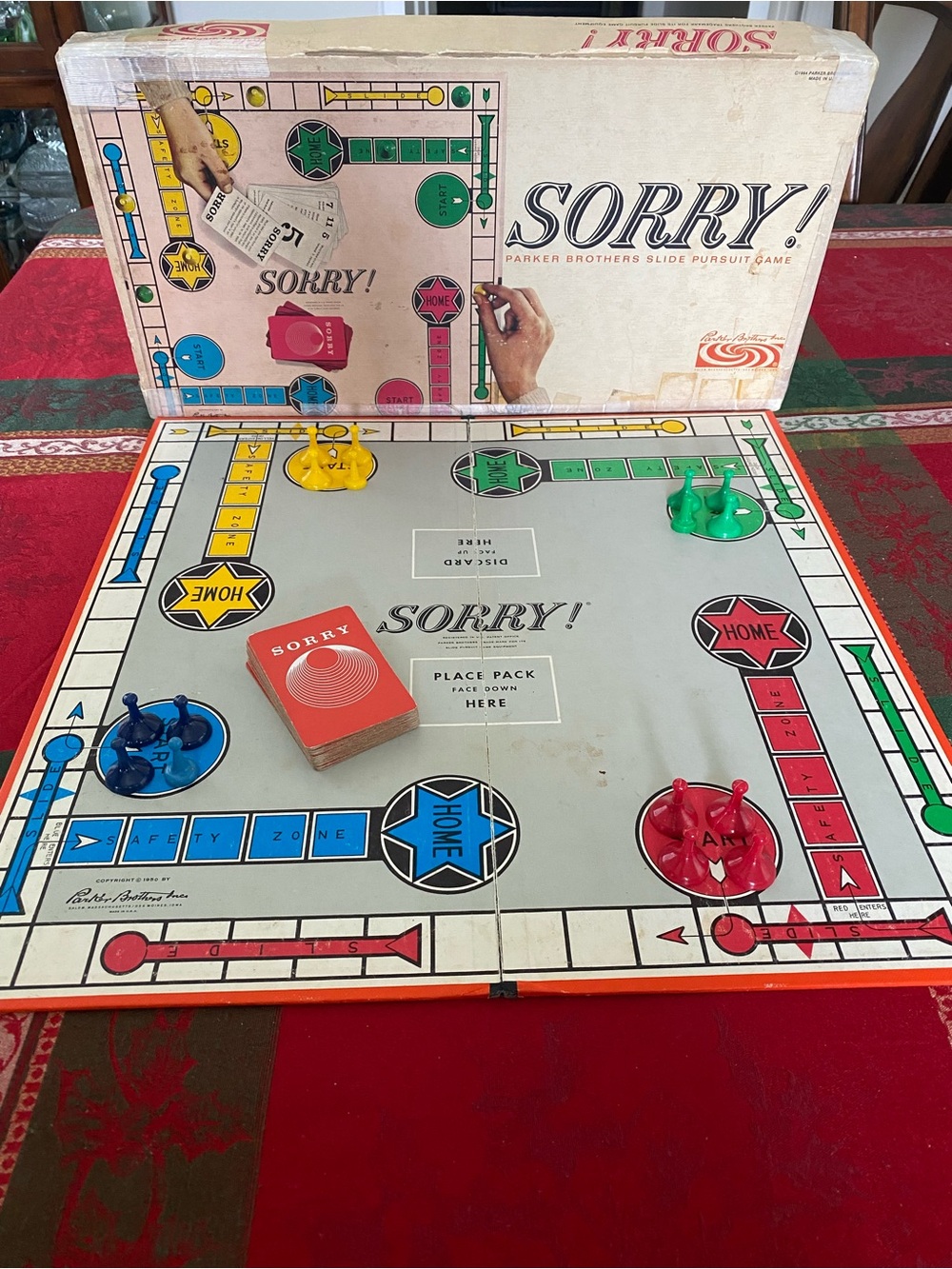 Vintage 1964 Sorry Classic Board Game by Parker Brothers Complete